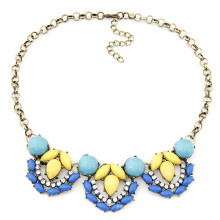 Wholesale cheap flower necklace metal bib necklace